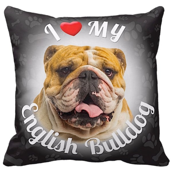 english bulldog christmas pillow