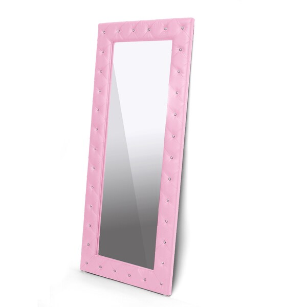 Baxton Studio Stella Modern Crystal Tufted Pink Faux Leather Floor