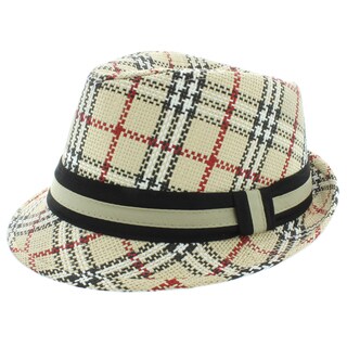 Faddism Fashion Plaid Fedora Hat in Multicolor
