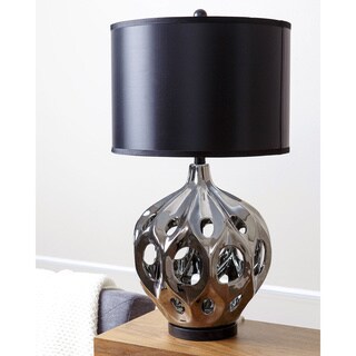 ABBYSON LIVING Eva Silver Plated Ceramic Table Lamp