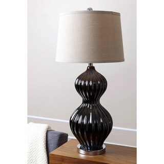 ABBYSON LIVING Large Black Fluted Table Lamp