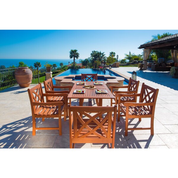 Malibu Eco-Friendly 7-Piece Wood Outdoor Dining Set V189SET2