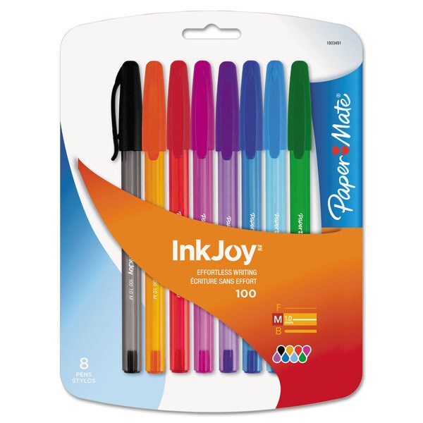 Paper Mate InkJoy 100 Stick Assorted Pen (5 Packs of 8)