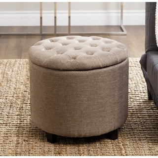 ABBYSON LIVING Avery Gold Tufted Lid Top Storage Ottoman