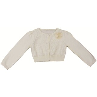 Mia Juliana Girls' Sequin Lace Sweater Cardigan