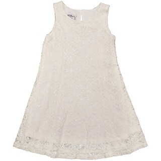 Mia Juliana Little Girls' Fit and Flare Sequin Lace Dress