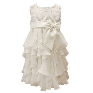 Mia Juliana Baby Girls' Chiffon Cascade Sequin Dress
