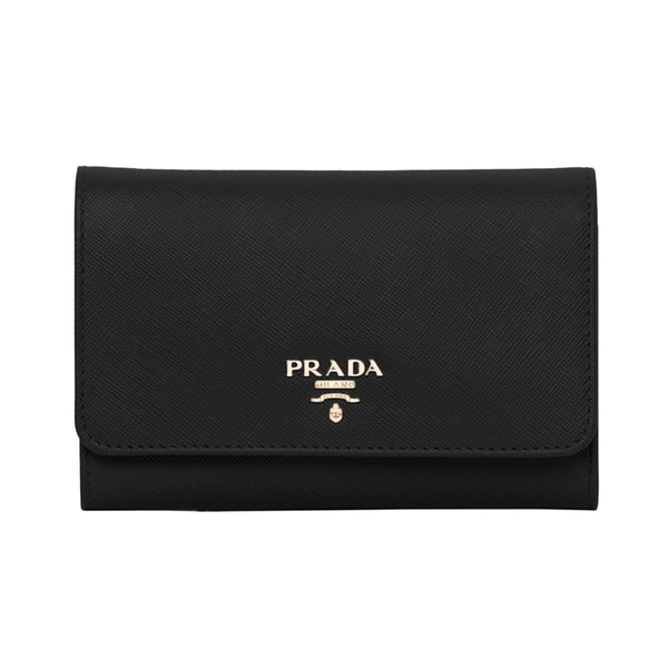 prada black saffiano leather wallet  
