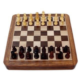 Handcrafted Seesham Wood 'Challenger's Match' Chess Set (India)