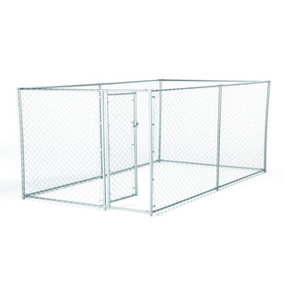 Lucky Dog 4-foot High 2-in-1 6.5-foot/ 10-foot Galvanized Chain Link Kennel