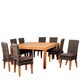 Amazonia Teak Sinclair 9-piece Wicker/ Teak Square Patio Dining Set with Brown Cushions