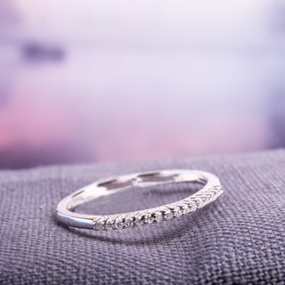Miadora Sterling Silver Diamond Accent Wedding Band