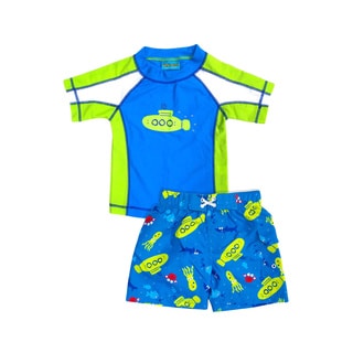 Jump'N Splash Boy's Lime Green Submarine Rash Guard Set