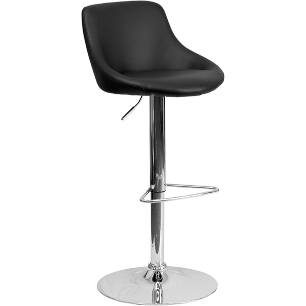 Upholstered Bucket Seat Contemporary Swivel Bar Stool