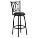 29-inch Black Metal Dual Height Counter or Bar Stool with Black Leather Swivel Seat