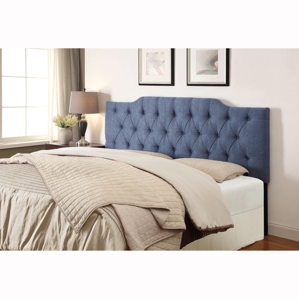 Denim Blue Queen/Full Size Tufted Upholstered Headboard - 17233406