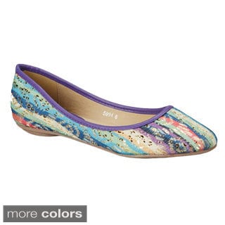 Nichole Simpson Stripe Patterned Ballet Flat