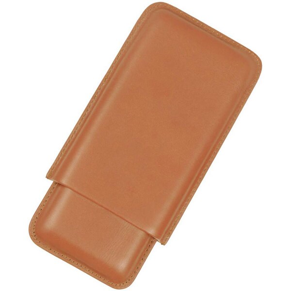 Visol Midwest 3-finger Tan Leather Cigar Case