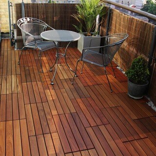 Decking Tiles 12 x 24-inch 10 sq ft Ipe Wood Flooring Tiles (Pack of 5)