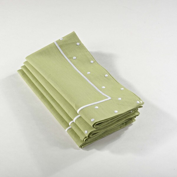 Embroidered Napkin with Dotted Border - set of 4