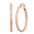 Gioelli Rose Goldplated Sterling Silver Diamond Cut Hoop Earrings