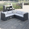Portfolio Aldrich Grey Indoor/Outdoor 5-piece Sectional Set