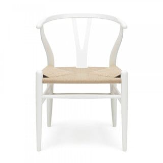 Wishbone White Steel Side Chair (China)