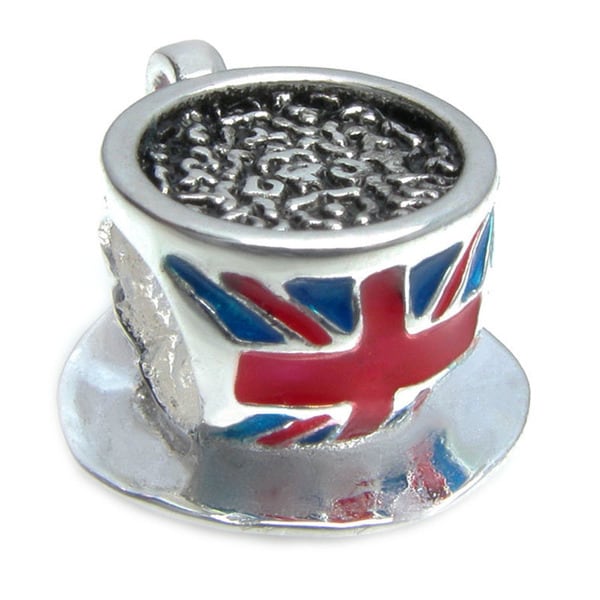 Queenberry Sterling Silver Britain Flag Union Jack Tea Cup European
