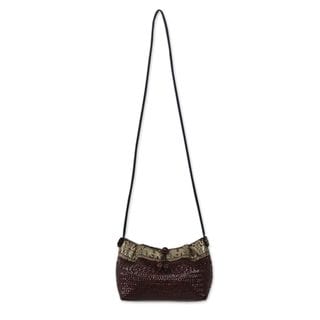 Natural Fibers Cotton 'Brown Siam Parade' Shoulder Bag (Thailand)