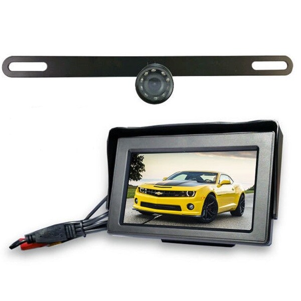 Top Dawg Wireless License Plate Backup Wide Angle HD Camera with 4.3-inch Touch Display