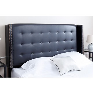 Abbyson Living Parker Tufted Black Leather Queen/ Full Headboard