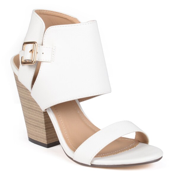 Journee Collection Women's 'Kale' Open Toe Stacked Heel Pump