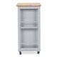 Baxton Studio Yonkers Contemporary Light Grey Kitchen Cart with Wood Top