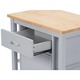 Baxton Studio Yonkers Contemporary Light Grey Kitchen Cart with Wood Top