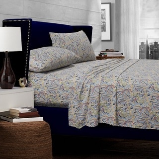 Fiji Multi-color Paisley Printed Extra Deep Pocket Egyptian Cotton Sheets with Oversize Flat