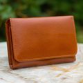 Leather 'Infinite Brown' Tri-fold Wallet (Thailand)