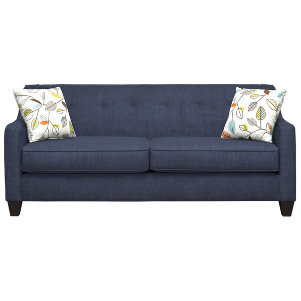 Art Van Axis Navy Sofa With 2 Carson Fiesta Accent Pillows On