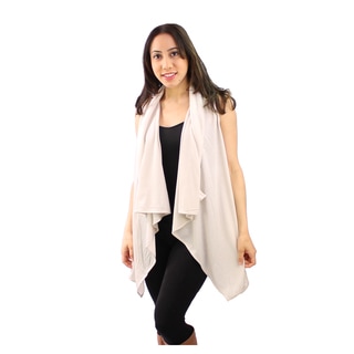 Le Nom Women's Solid Jersey Scarf Vest