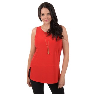 Timeless Comfort by Journee Women's Round Neck Sleeveless Tunic Top