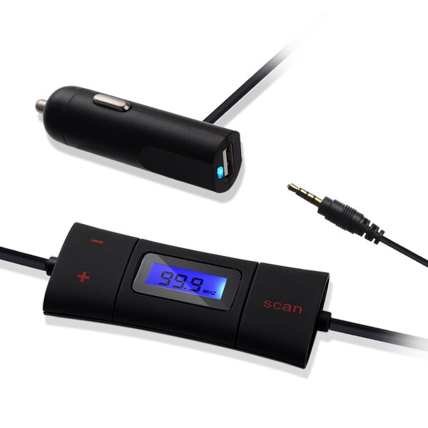Patuoxun Automatic Searching FM Transmitter for 3.5mm Headphone Jack Devices