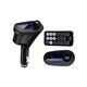 Patuoxun Blue Wireless LCD Display Car FM Transmitter with USB/ SD Card Ports and Remote