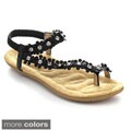 Forever Calista-68 Women's Flower Rhinestone Ankle Strap Sandals