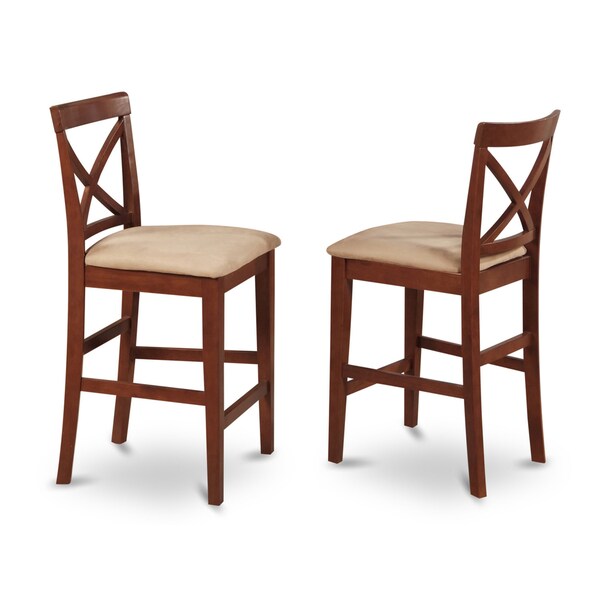 Dark Brown X-back Stool (Set of 2)