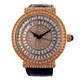 Bling Master Men's Brass Leather Strap Infinito Crystal Accent Watch