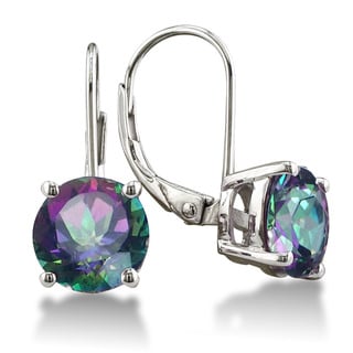 Sterling Silver Mystic Topaz Leverback Earrings