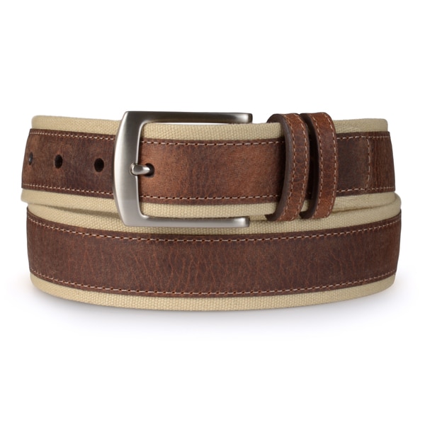 Nautica Men&#39;s Leather Overlay Canvas Casual Belt - Overstock Shopping - Great Deals on Nautica ...