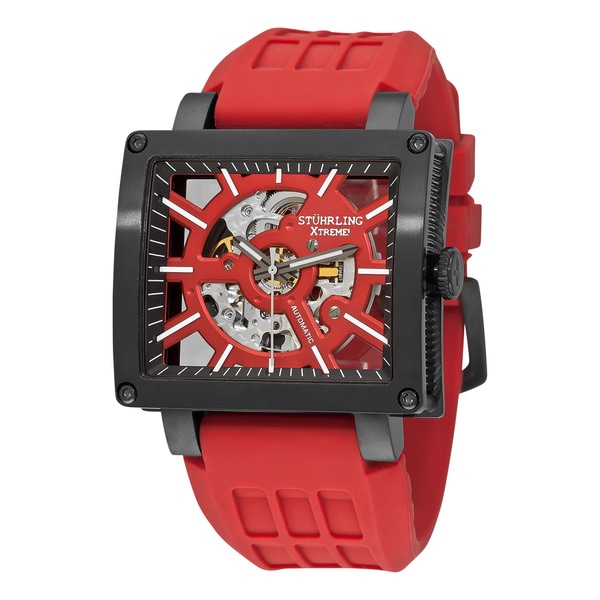 Stuhrling Original Men's Wild Axis Automatic Rubber Strap Watch