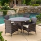 Christopher Knight Home Rodgers Outdoor Multi-Brown 5-piece Dining Wicker Set with Cushions
