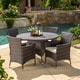 Christopher Knight Home Rodgers Outdoor Multi-Brown 5-piece Dining Wicker Set with Cushions