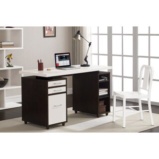 Walnut/ Cream Floating Top Desk